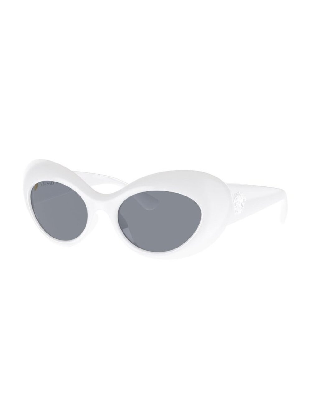 New Authentic Versace Womens White Round Acetate Sunglasses
